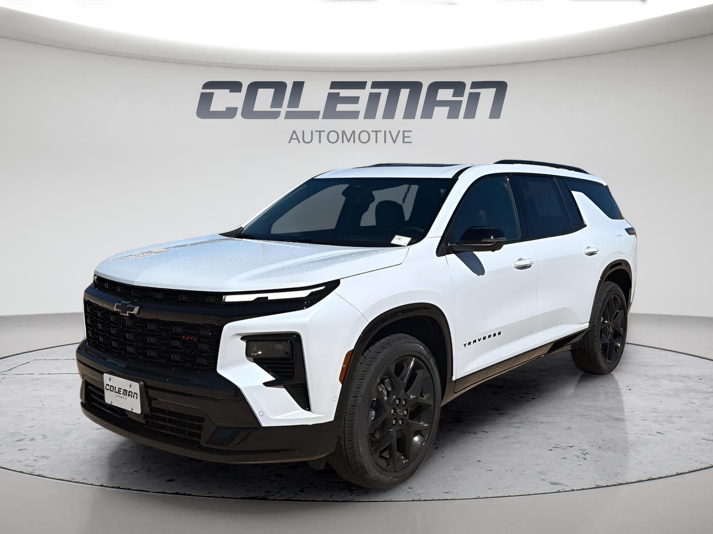 2026 Chevrolet Traverse RS in Polar White Tricoat — front three-quarter view