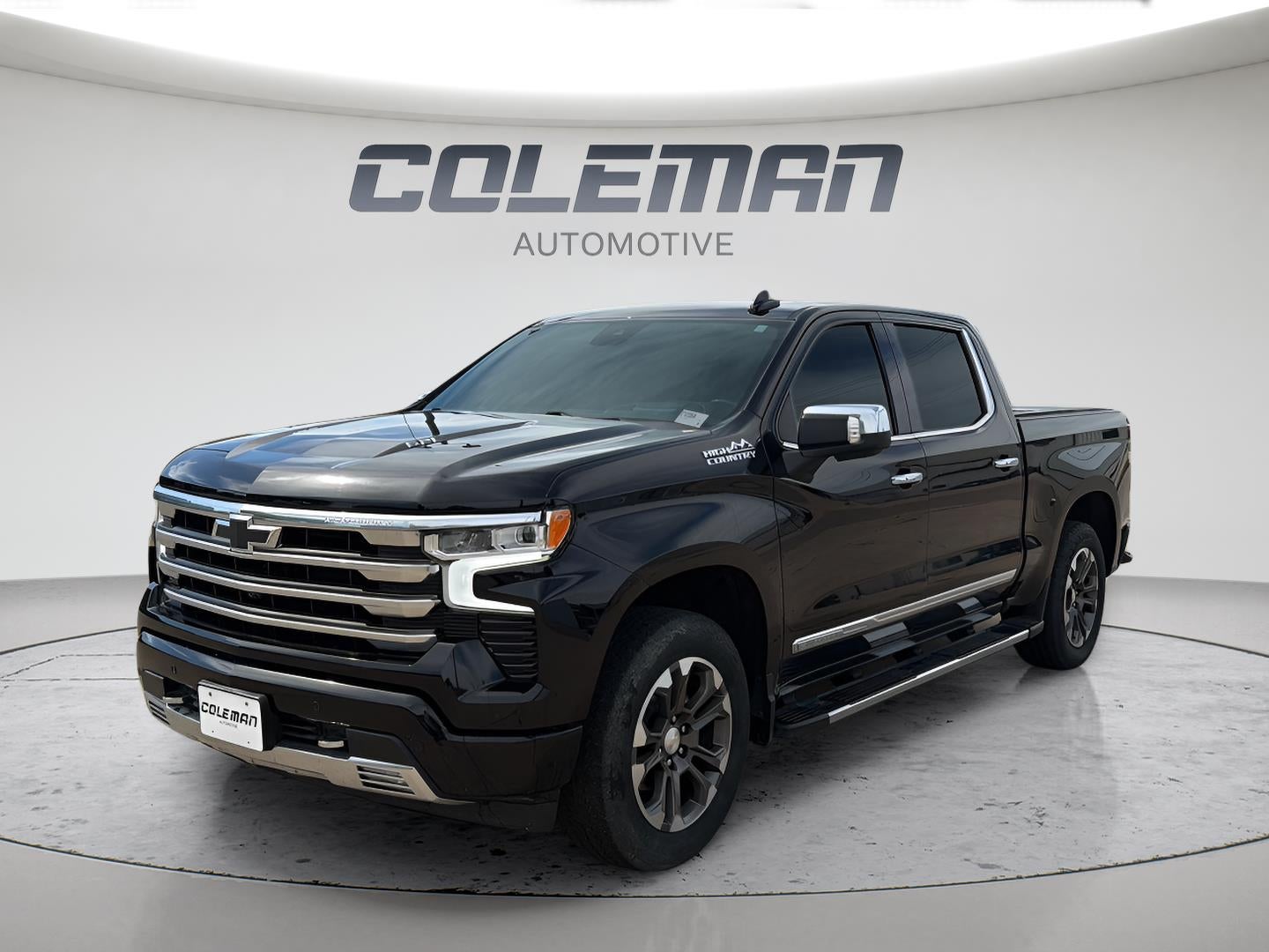 2023 Chevrolet Silverado 1500 High Country in Black — front three-quarter view
