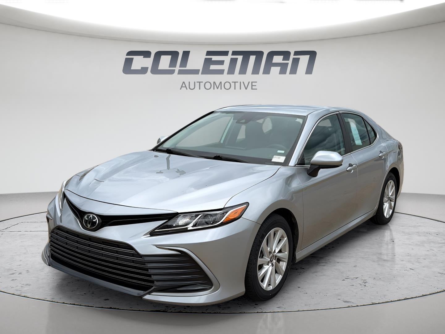 2024 Toyota Camry LE in Silver — front three-quarter view